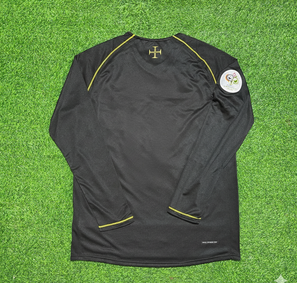 Portugal World Cup 2006 Long Sleeve Black Retro Football Jersey