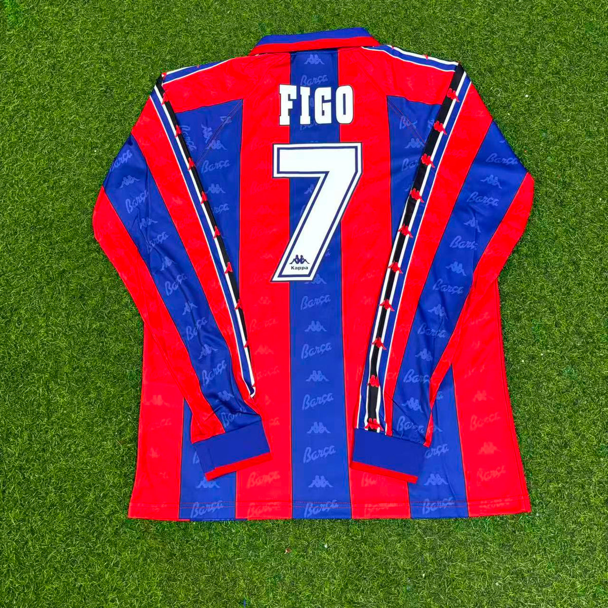 Barcelona 1996 Luis Figo 1997 Retro Burgundy Long Sleeve Football Jersey