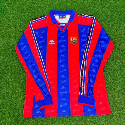 Barcelona 1996 Luis Figo 1997 Retro Burgundy Long Sleeve Football Jersey