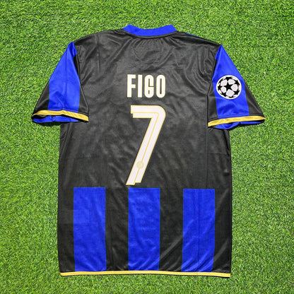 Luís Figo #7 Inter Milan 2008/09 Retro Football Jersey Kit