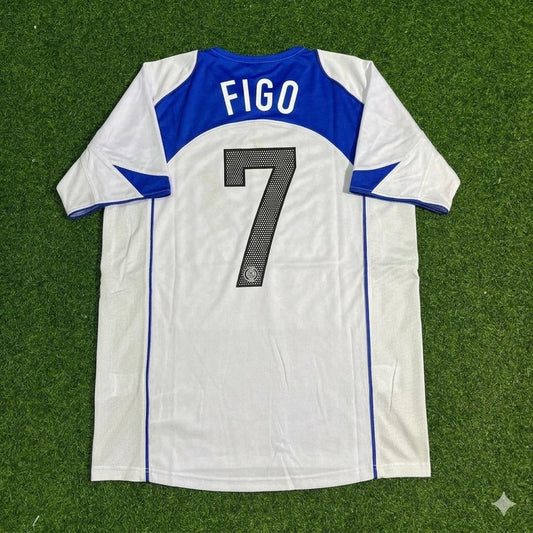 Luis Figo Inter Milan Retro White Football Jersey Kit