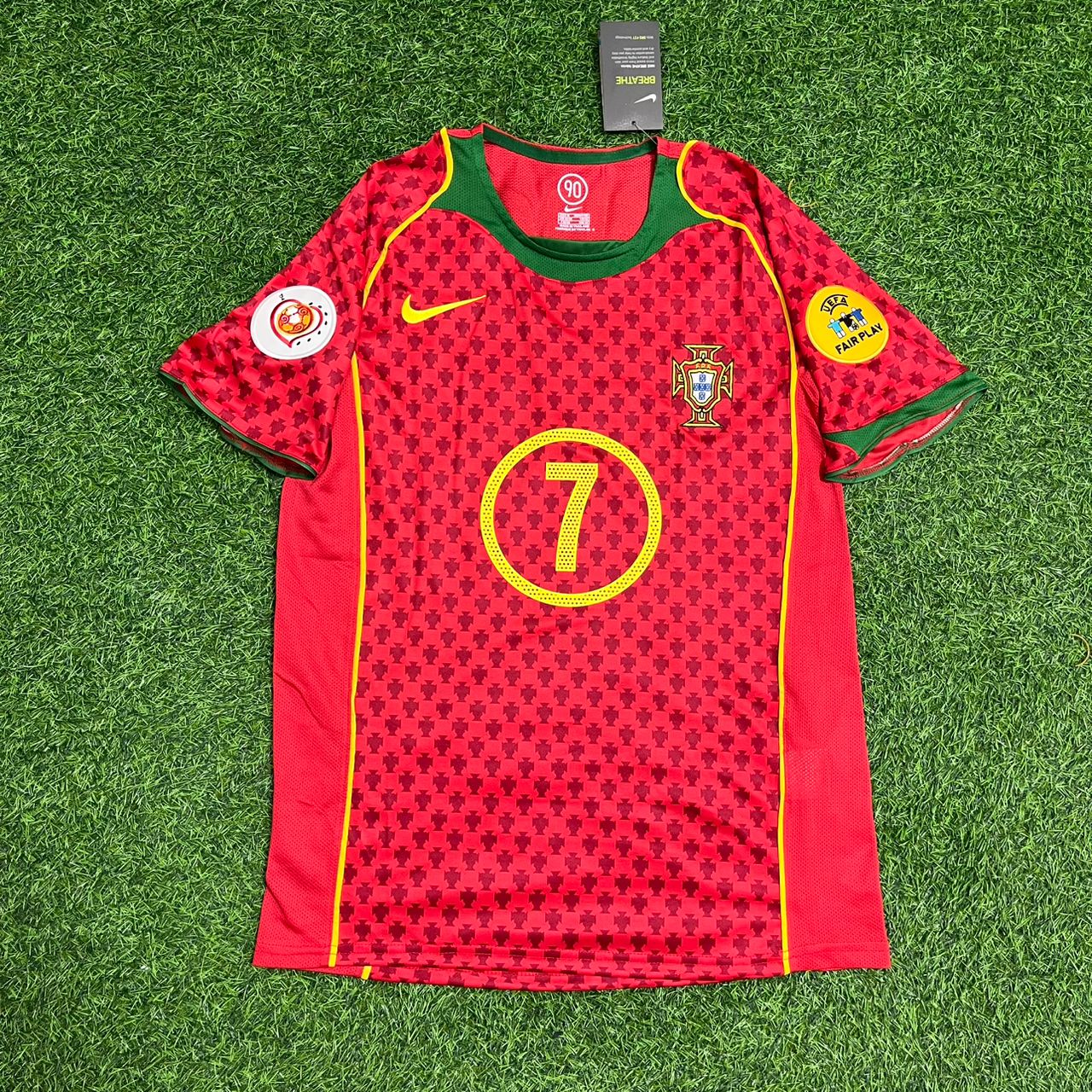 Portugal EURO 2004 Luis Figo Retro Home Red Football Jersey