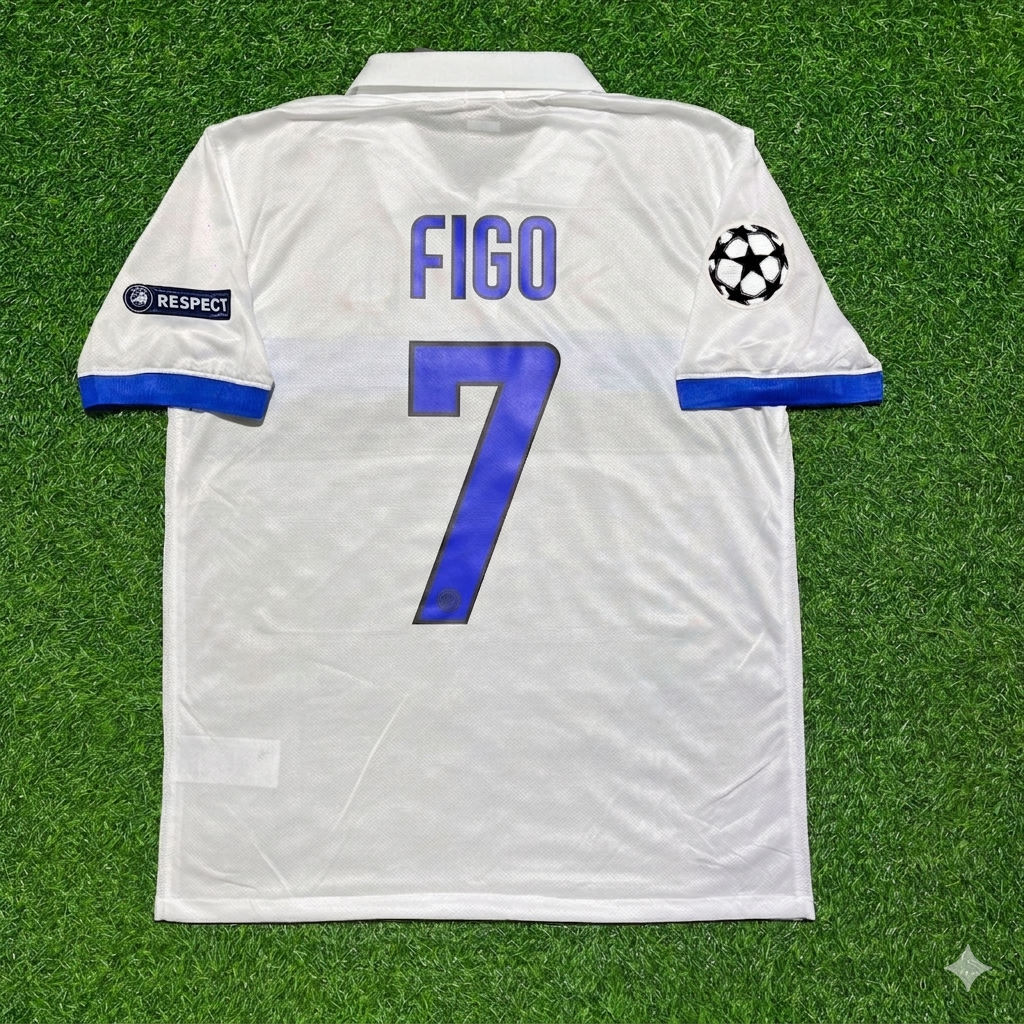 Luis Figo Inter 2009/2010 White Retro Football Jersey Kit