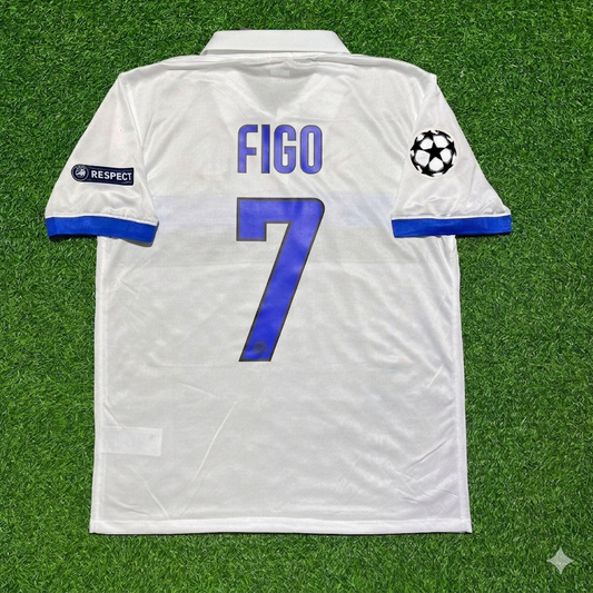 Luis Figo Inter 2009/2010 White Retro Football Jersey Kit