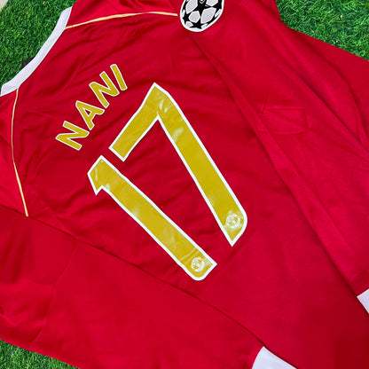 Luis Nani #17 Manchester United 2006 2007 Red Golden Football Jersey