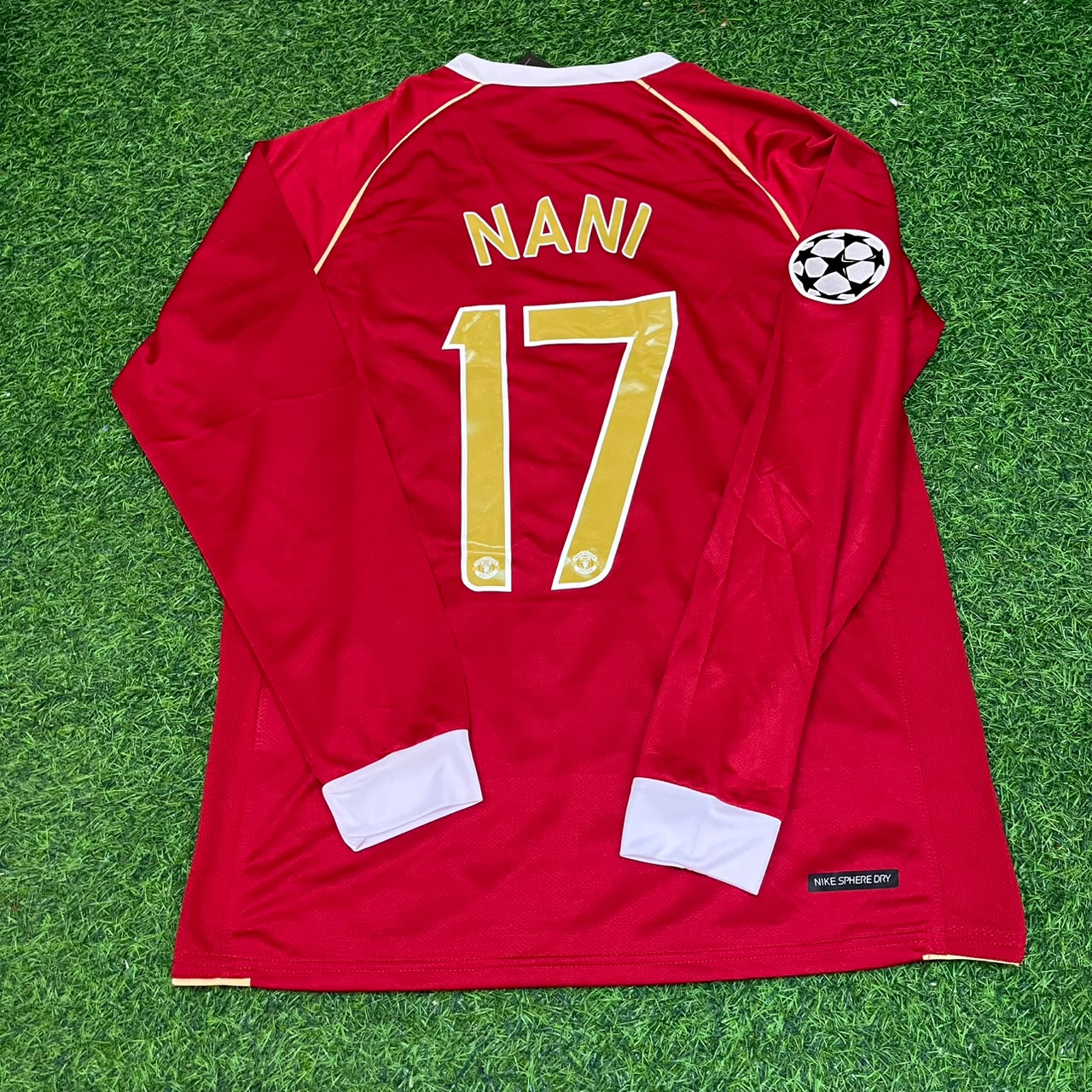 Luis Nani #17 Manchester United 2006 2007 Red Golden Football Jersey