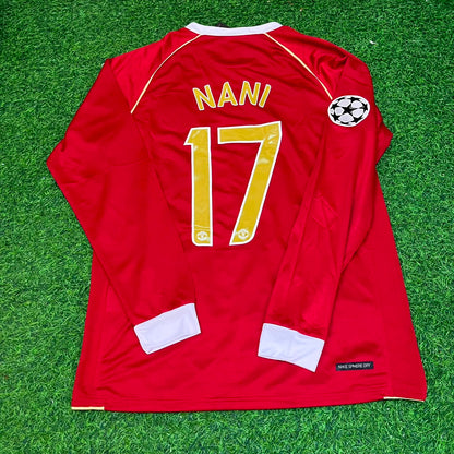 Luis Nani #17 Manchester United 2006 2007 Red Golden Football Jersey