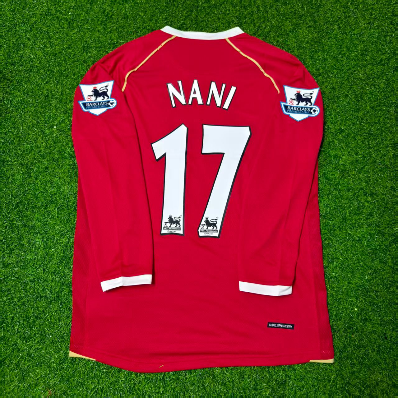Luis Nani Manchester United 2006-2007 Red Long Sleeve Football Jersey Kit