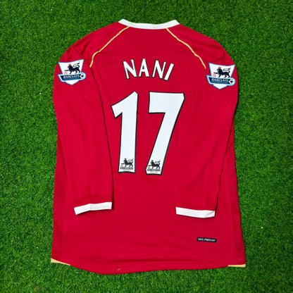 Luis Nani Manchester United 2006-2007 Red Long Sleeve Football Jersey Kit