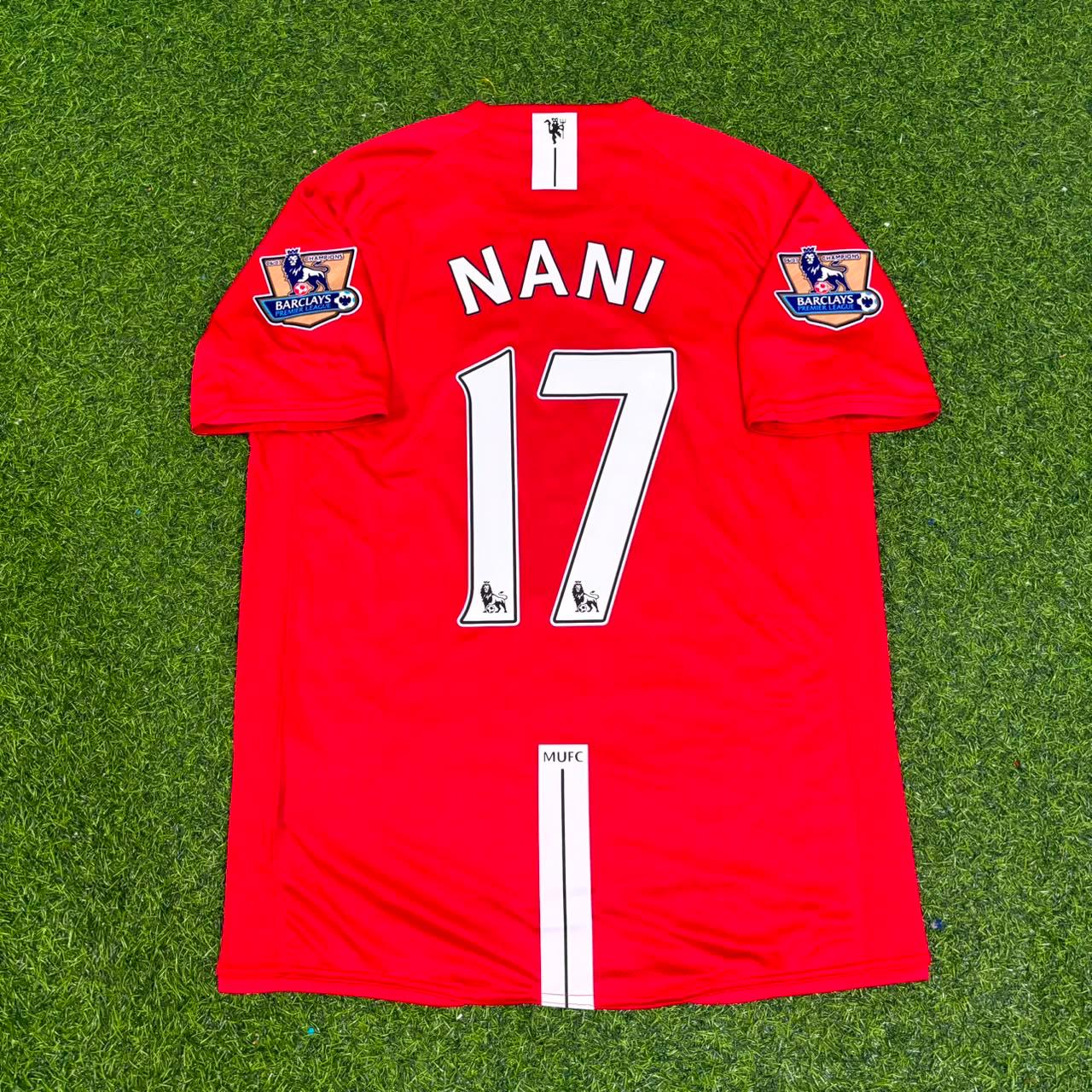 Luis Nani Manchester United 2007 2008 EPL Retro Red Football Jersey
