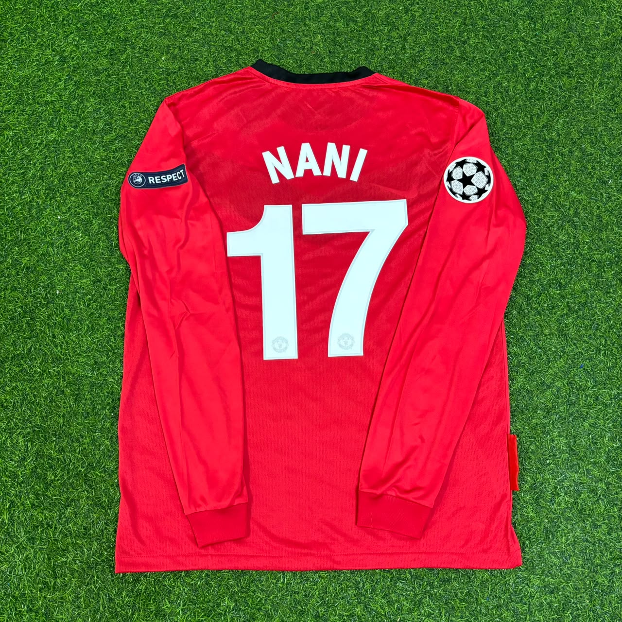 Luis Nani #17 Manchester United 2009-2010 Retro Long Sleeve Football Jersey Kit