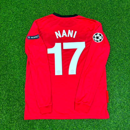 Luis Nani #17 Manchester United 2009-2010 Retro Long Sleeve Football Jersey Kit