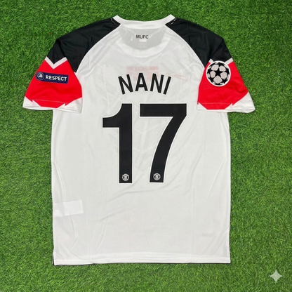 Luis Nani #17 Manchester United 2011 Champions League Final White Football Jersey Kit
