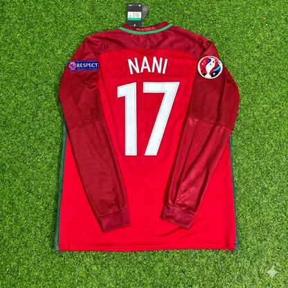 Portugal EURO 2016 Luis Nani 17- Final Long Sleeve Retro Football Jersey