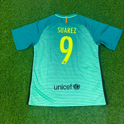 Luis Suárez #9 Barcelona 2016/17 Away Retro Football Jersey