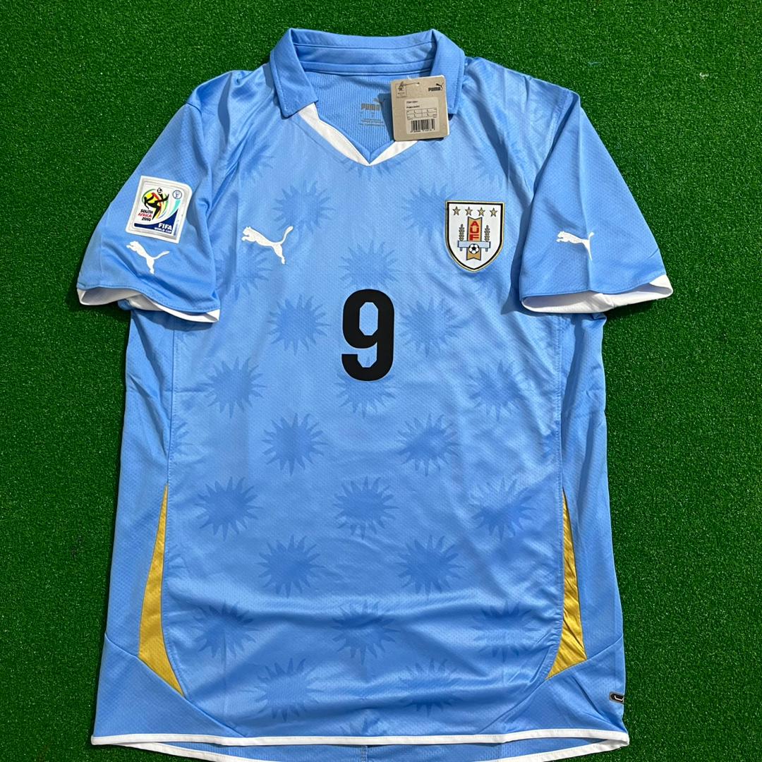 Uruguay Luis Suarez 2010 South Aftica World Cup Blue Retro Jersey Soccer Kit