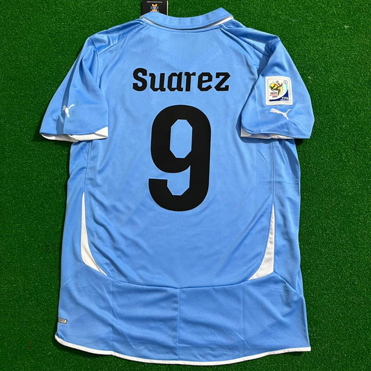 Uruguay Luis Suarez 2010 South Aftica World Cup Blue Retro Jersey Soccer Kit