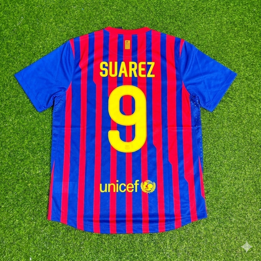 Luis Suarez Barcelona Retro Home Football Jersey Kit