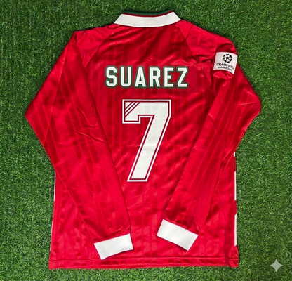 Luis Suarez Liverpool Long Sleeve Retro Football Jersey Kit