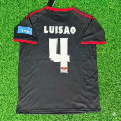 Luisão 4 Benfica 2009/2010 Away Black Retro Football Jersey Kit