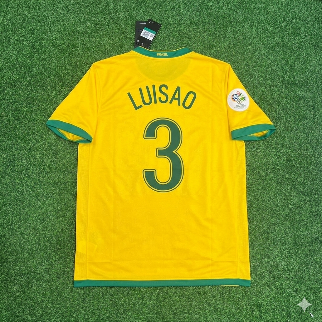 Brazil World Cup 2006 Luisão #3 Football Jersey