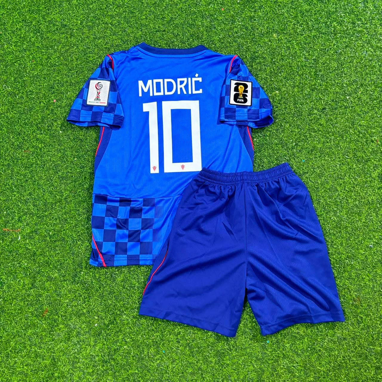 Croatia World Cup 2026 Luka Modrić Away Blue Kids Football Jersey