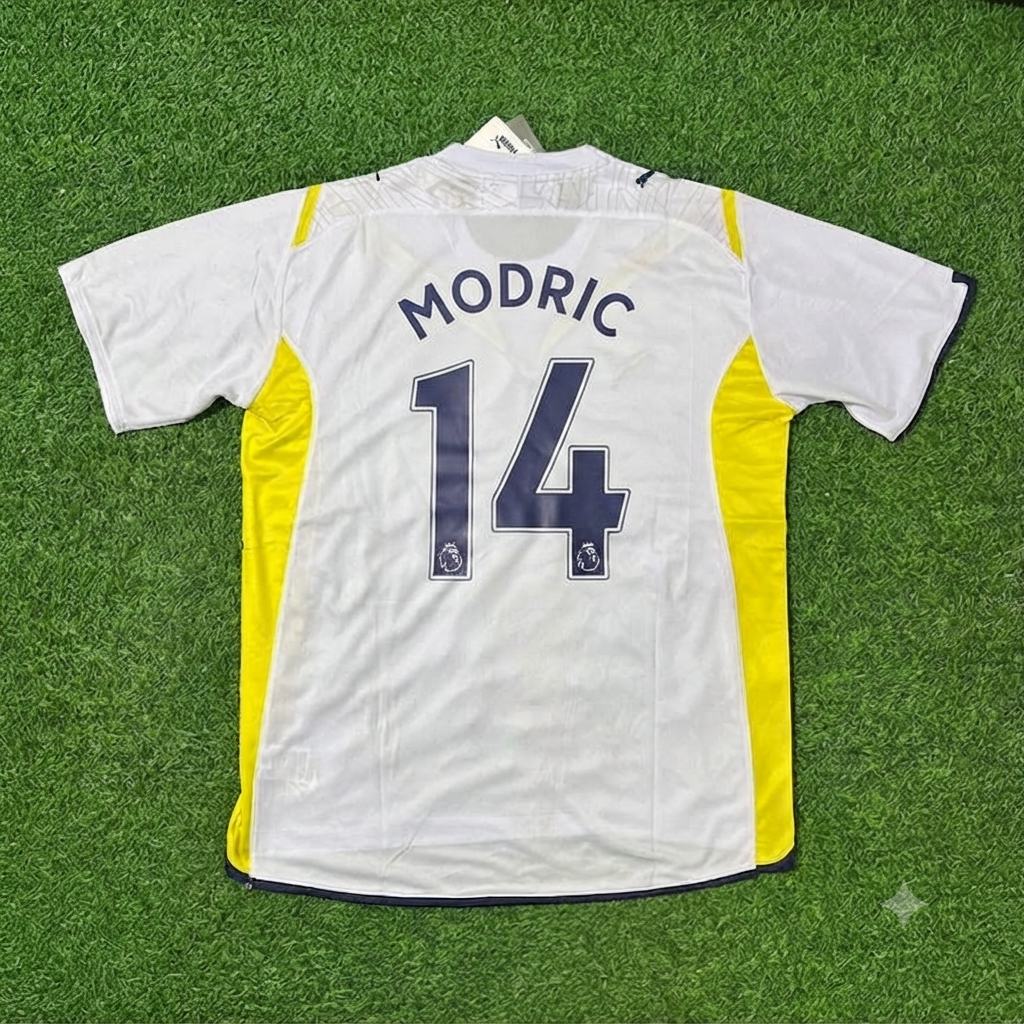 Luka Modrić #14 Tottenham 2009 2010 White Retro Football Jersey Kit
