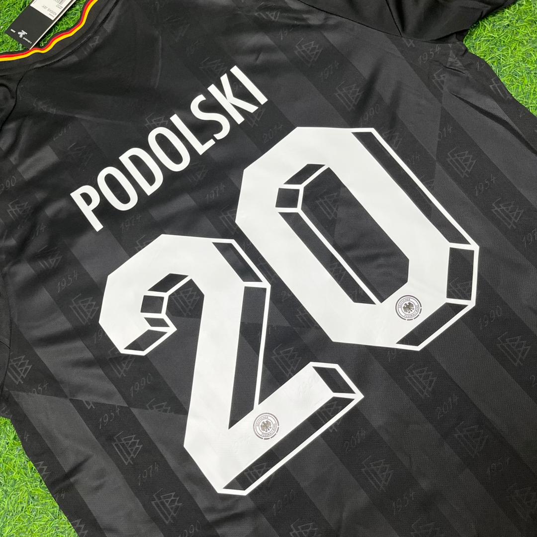 Lukas Podolski 20# Germany Black Retro Vintage Football Jersey Kit