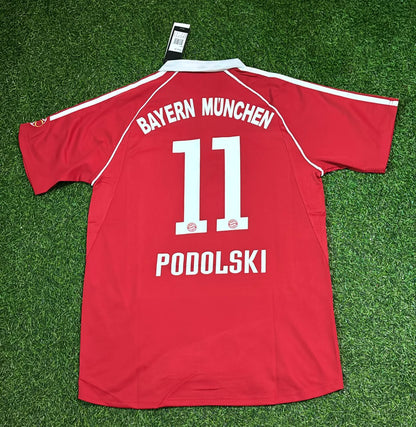 Lukas Podolski Bayern Munich 2006/07 Red Retro Football Jersey Collection