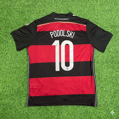 Germany World Cup 2014 Lukas Podolski Deutschland Brazil Black Red Retro Football Jersey