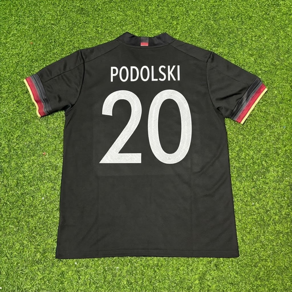 Lukas Podolski #20 Germany Black Retro Football Jersey Paradise Edition