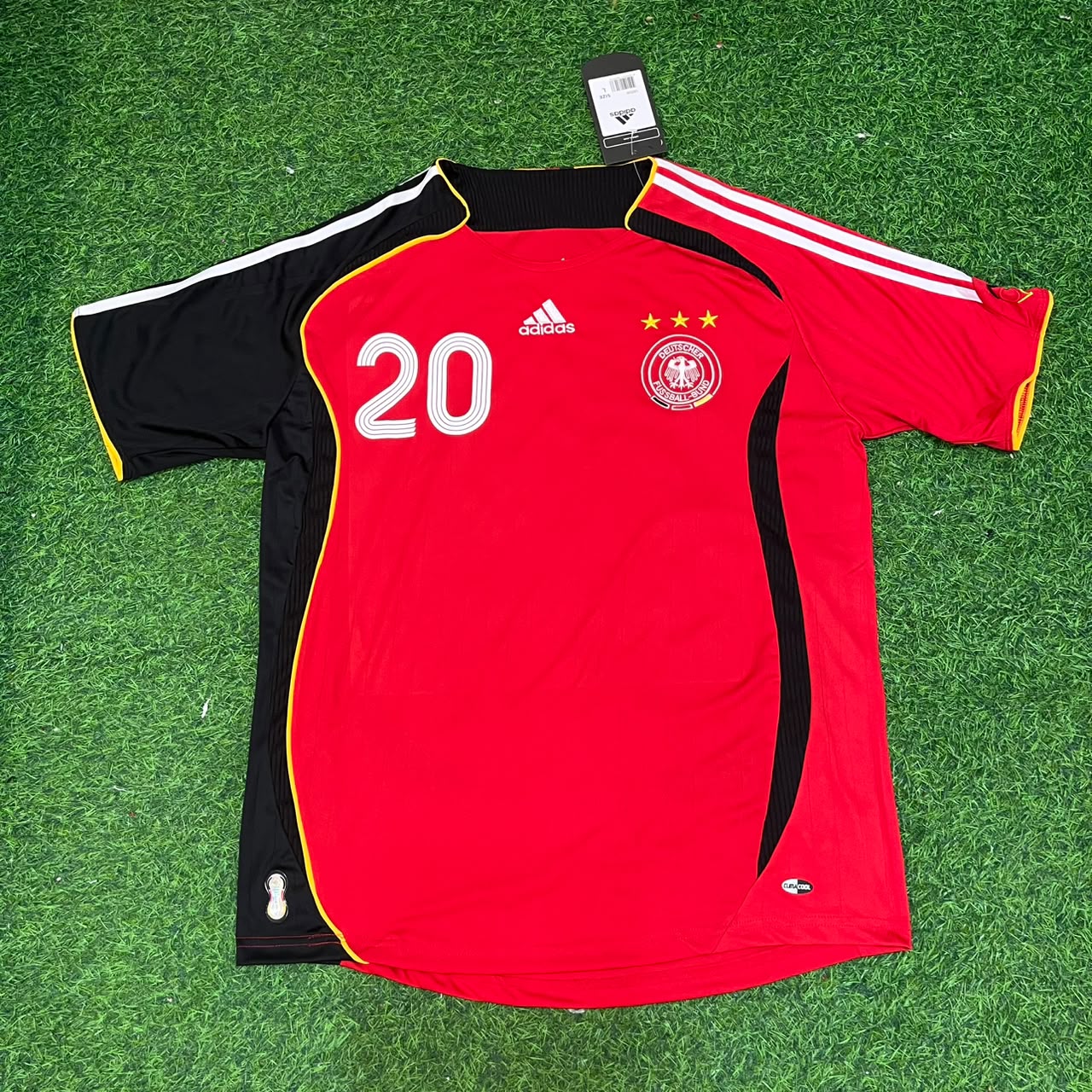 Germany World Cup 2006 Lukas Podolski Away Red Black Retro Football Jersey