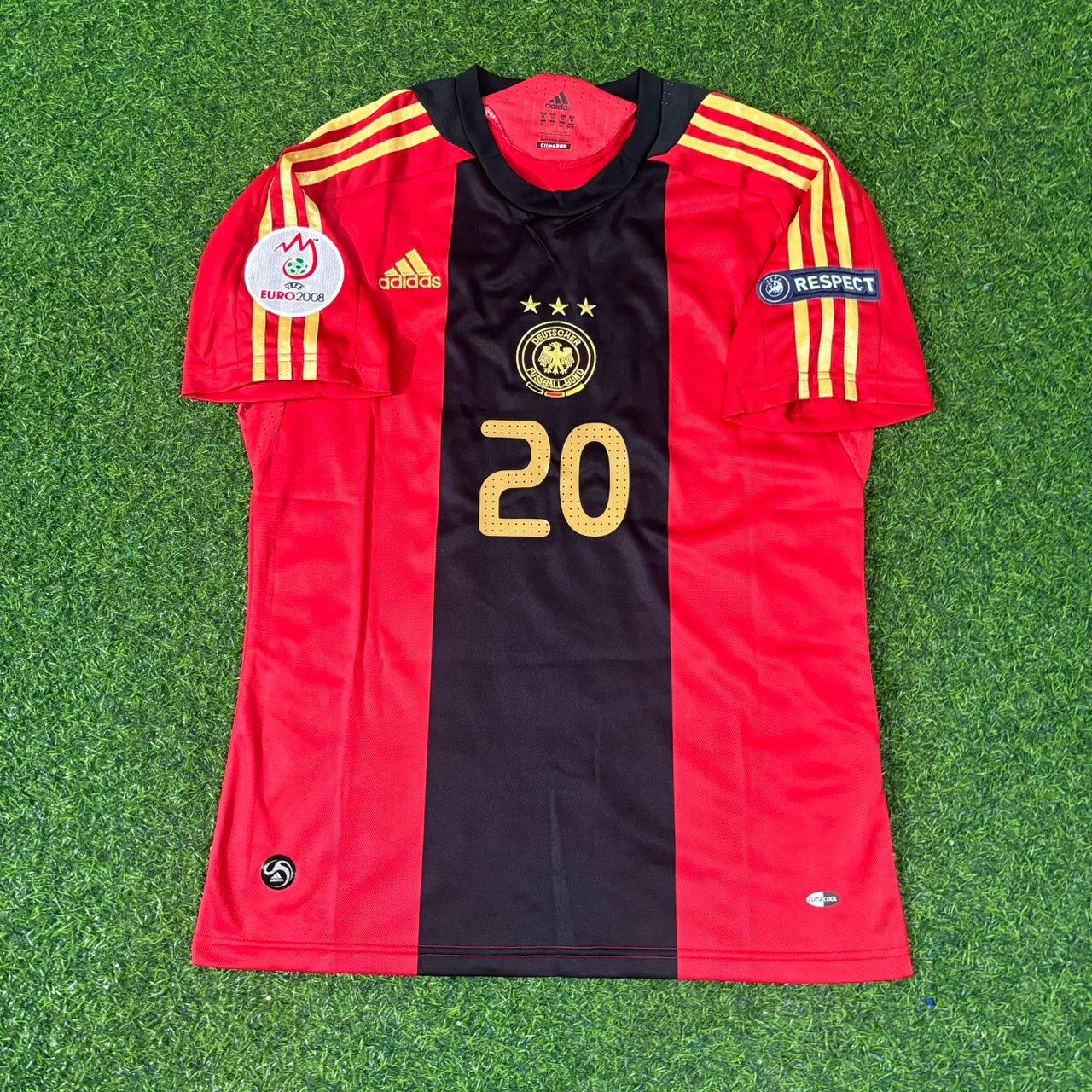 Germany EURO 2008 Lukas Podolski Away Red Retro Football Jersey Kit