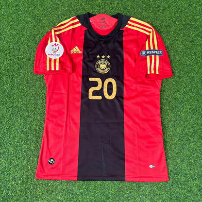 Germany EURO 2008 Lukas Podolski Away Red Retro Football Jersey Kit