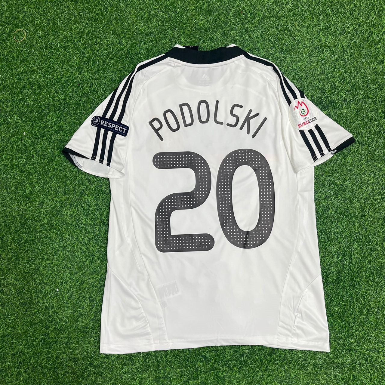 Germany EURO 2008 Lukas Podolski Retro Football Jersey Kit
