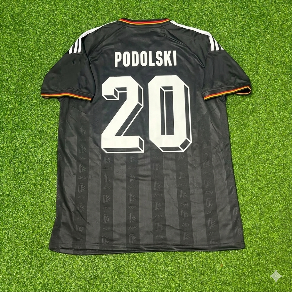Lukas Podolski 20# Germany Black Retro Vintage Football Jersey Kit