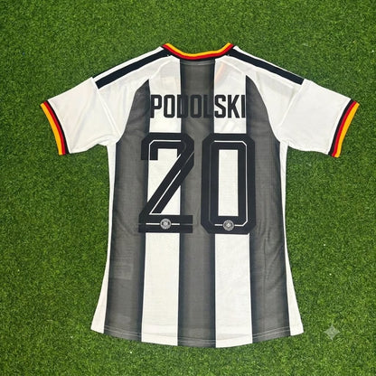 Lukas Podolski Germany Stripe Special Edition Black White Football Jersey