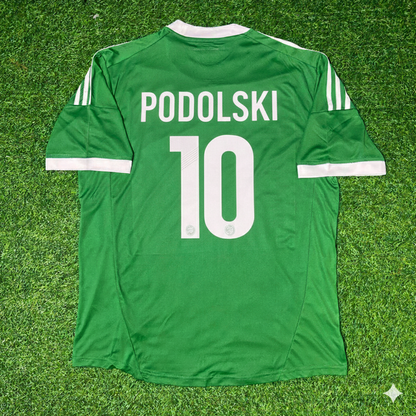 Germany EURO 2012 Lukas Podolski Green Retro Football Jersey