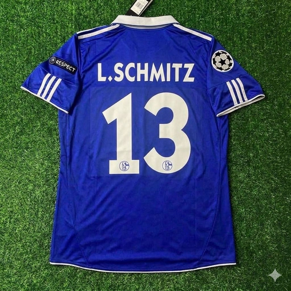 Lukas Schmitz 13- Schalke 04 Season 2010/11 Retro Champions League Football Jersey