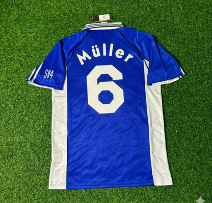 Andreas Müller FC Schalke 04 1999/2000 Blaues Heimtrikot Retro Fußballtrikot Jersey