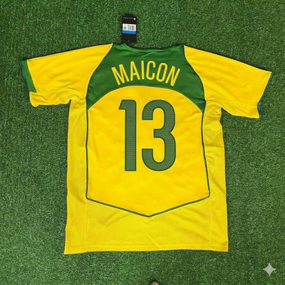 Maicon 13 Brazil 2004 2006 Retro Football Jersey Kit