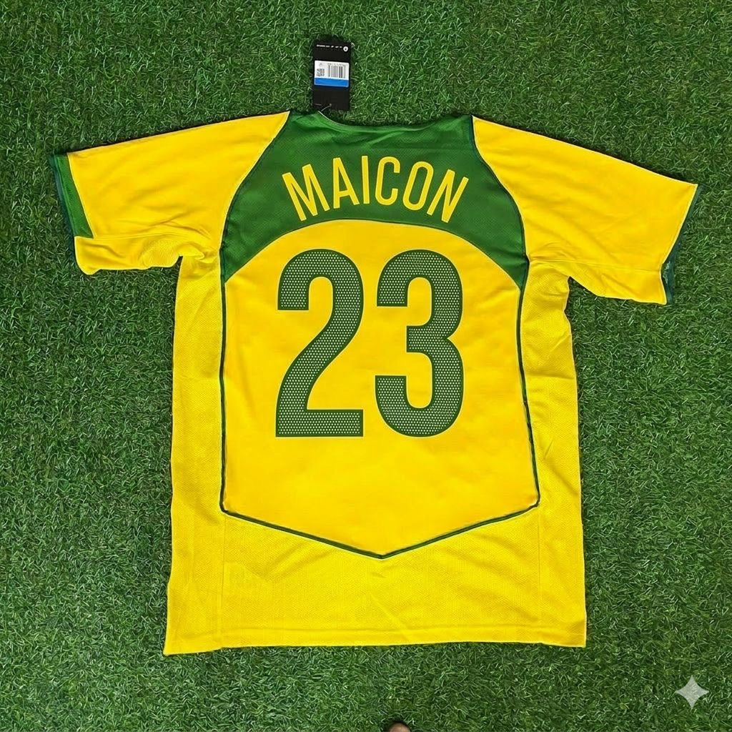 Maicon 23 Brazil Retro Football Jersey Kit