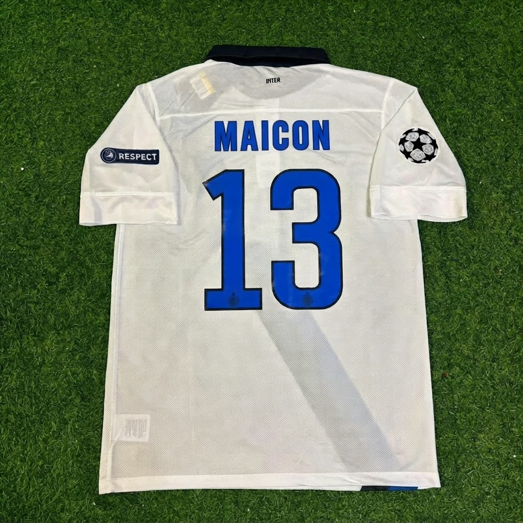 Maicon #13 Inter 2011-2012 White Away Football Jersey