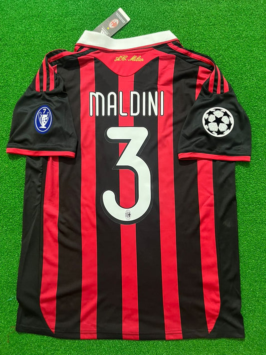 #3 Paolo Maldini - AC Milan 2009 2010 Red Black Kit Jersey Trikot Maillot Soccer Kit