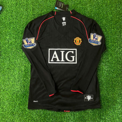 Manchester United 2007/2008 Premier League Patch Black Retro Football Jersey Collection