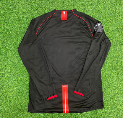 Manchester United 2007/2008 Champions League Patch Black Retro Football Jersey Collection
