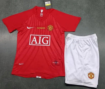Manchester United 2009 Moscow Final Kids Football Jersey Kit