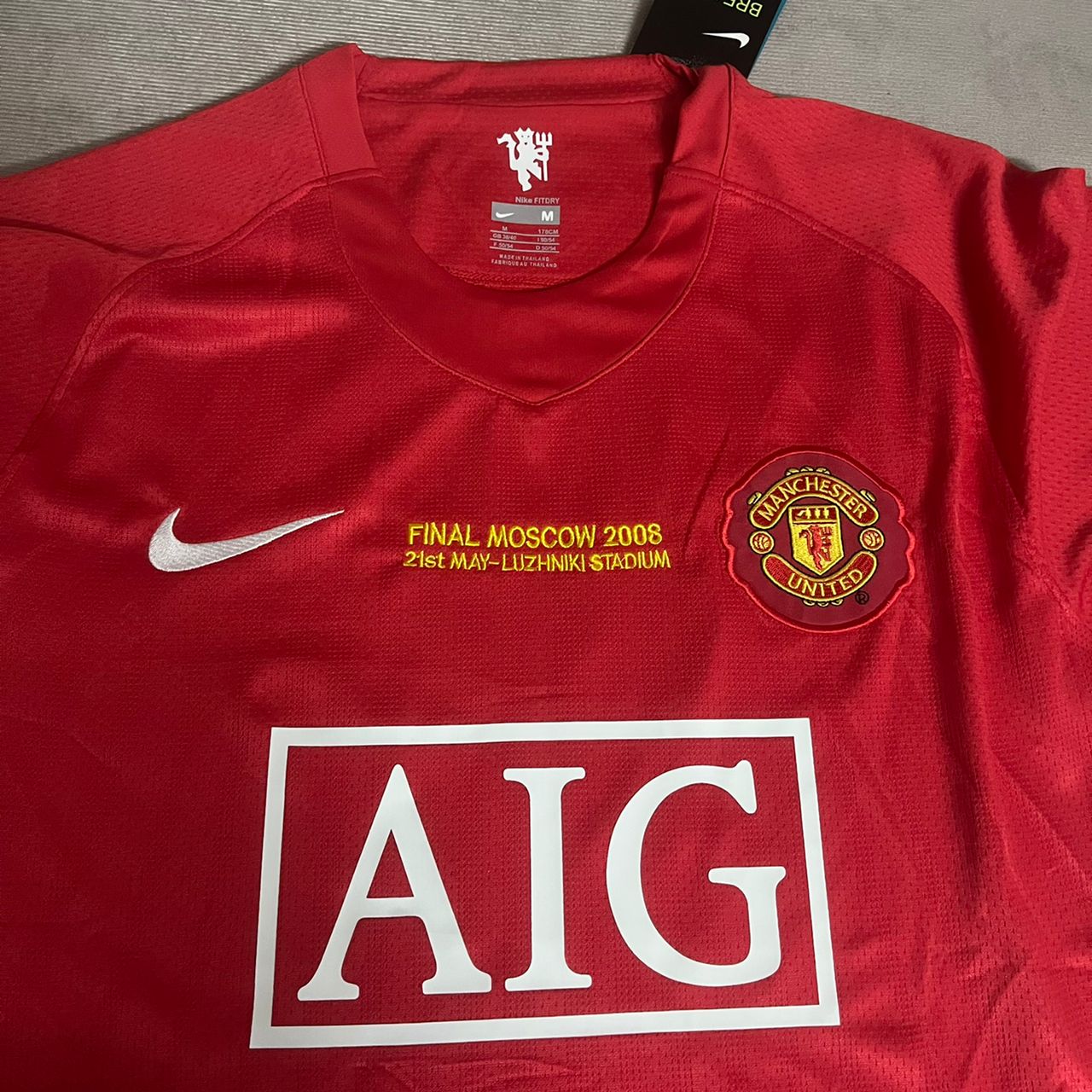 Nemanja Vidic Manchester United Champions League Final 2008 Long Sleeve Retro Red Football Shirt