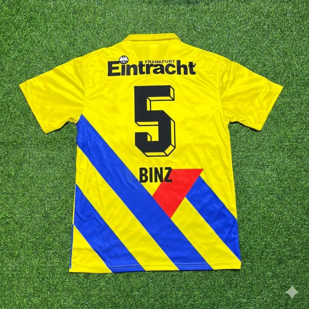 Manfred Binz Eintracht Frankfurt 1993/1996 Retro Yellow Football Jersey Kit