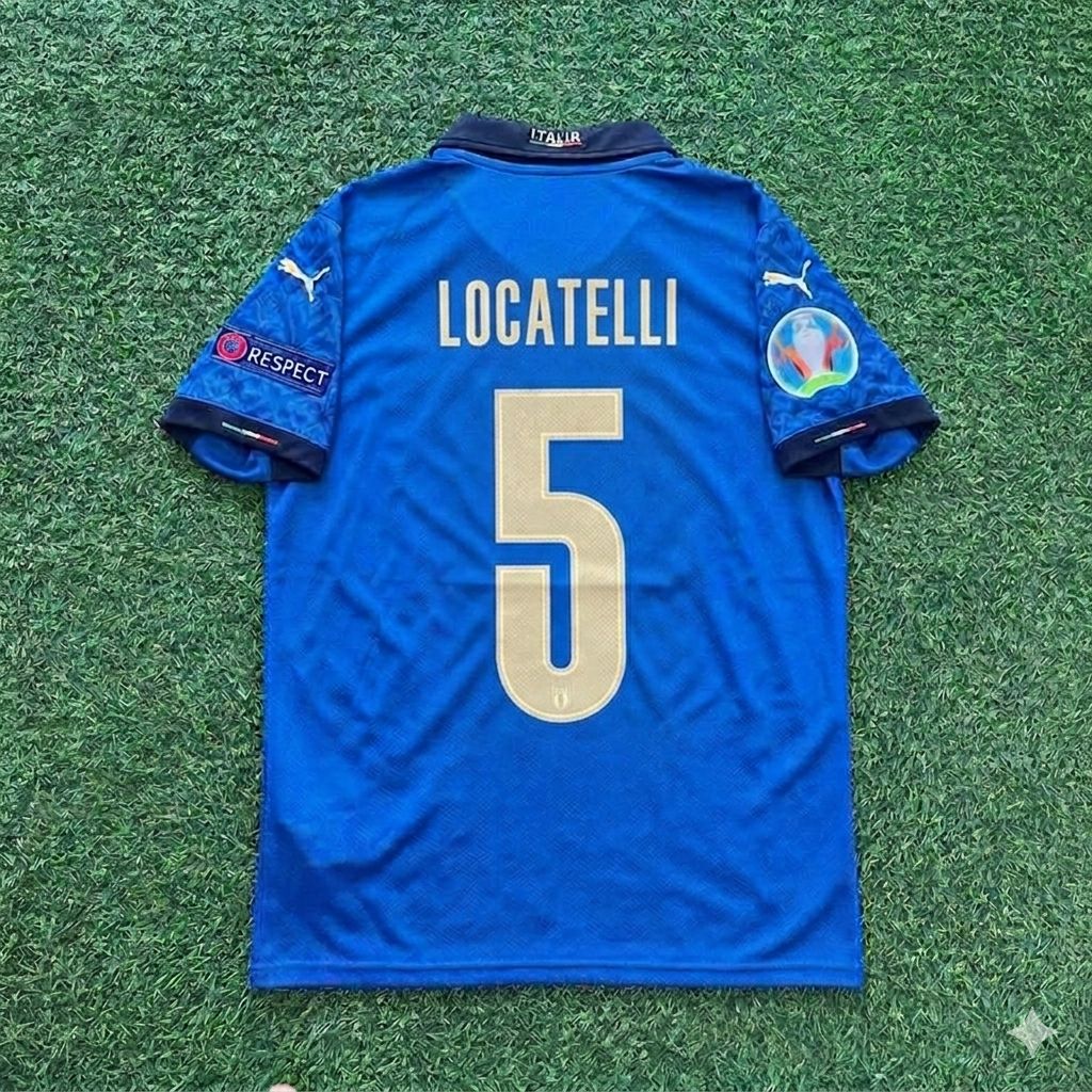 Italy EURO 2020 Manuel Locatelli #5 Final Retro Football Jersey